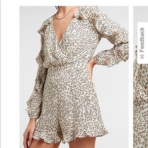 Leopard Print Long Sleeve Romper by Express.